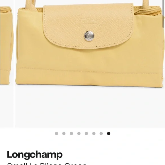 NIB Longchamp Small Le Pilage Green Recycled Canvas Top with Handle Bag (Wheat) - Picture 8 of 12